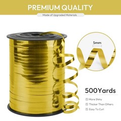 Gold Curling Ribbon, 1/5″ Wide x 500 Yards Christmas Curling Glossy Gold