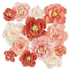 24 Pcs Tissue Paper Flowers, Crepe Paper Flowers Decorations 8″ Assorted Color