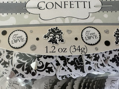 (8) True Love Confetti TRIPLE PACK Wedding Glitter Table Decorations Black White