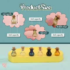 Perthlin 20 Pieces Tiny Spell Jars Mini Potion sphere style, Blue, Green