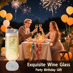 Champagne Flutes set of 4,Stemless Wedding Champagne Glasses,Unbreakable Crys…