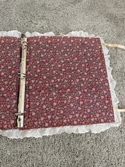 VTG Floral Lace Fabric Photo Album 3 Ring Binder Padded Cover Cottagecore