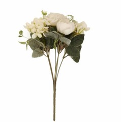 IVORY 2 Bouquets 12″ SILK FLOWERS Assorted Artificial Floral Bushes Party Events