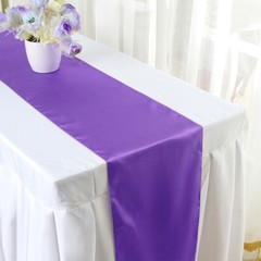 Satin Table Runner Wedding Party Banquet Venue Décor 12″ x 108″ Satin Tablecloth