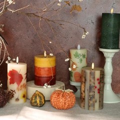 Thanksgiving Flameless Candles with Remote Red Thanksgiving Decor Fall Flame