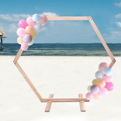 Wedding Arch Hexagon Wooden Arch for Ceremony Hexagon Arch Backdrop Stand Event