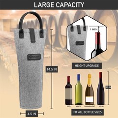 OPUX Wine Bag Single Bottle Carrier Tote, Insulated Travel Wine Cooler Bag for P