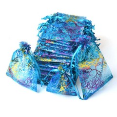 100pc Sheer Coralline Organza Jewelry Pouch Wedding Party Favor Gift Bags