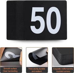 Table Number Cards 1-100, Double Sided Restaurant Table Numbers, 3.5″ Plastic…