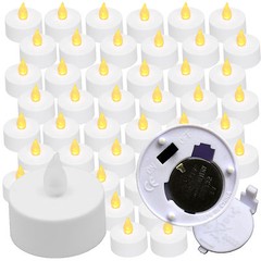 60 X Flicking AMBER Mood Color Flameless Led Lights Candle Tea Light Candles