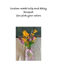 Custom made tulip and daisy bridal bouquet…you choose color