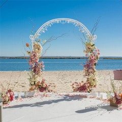 Weatherproof White Wedding Archway Backdrop Stand Garden Arch Trellis Arbor 2.4M