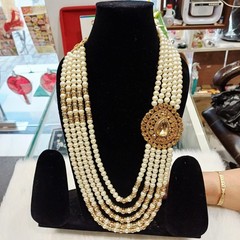 Indian Wedding Groom Pearl Necklace,Sherwani Mala,Three and Five Layer Mala
