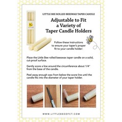 8 Inch Hand-Rolled Beeswax Taper Candles – Little 8 Single Pair, Ivory