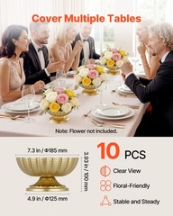 VEVOR 10 PCS Wedding Flower Vase 4.7in Mini Floral Bowl Centerpieces Gold