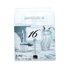 5pk David Tutera Card or Table Number Holder – Cube Base Black 7 inches Wedding