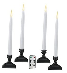 Battery Operated LED Window Candles with Timer, Remote Control, Antique Bronze