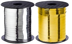Metallic Gold Silver Ribbon Curling Set – Shiny for Gold & Silver ( 2 Spools )