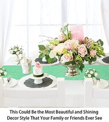 2»*72» Sequin Table Runner Sparkly Metallic Sequin Runner for 1 Mint Green