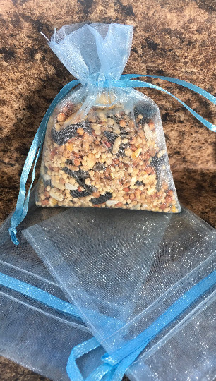 50 Light Blue Birdseed Bags, Organic Wedding Toss , All Natural, Eco-friendly