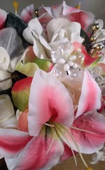 Handmade Wedding Bouquet Pink And White With Jewels Beautiful Made In 2010