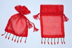 Jewelry Bags Organza Bags Red Gift Pouch Candy Wedding Favor Mix 5×7 3×4 48pcs