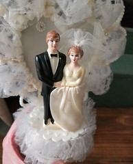 Vintage -1980 Coast Novelty – Made in New Zealand- Wedding Cake Topper w/ Heart