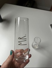 RAE DUNN Decorated Champagne Glass Wedding Set Two-Piece Service for 2