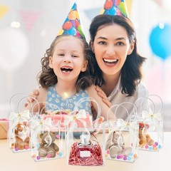 PCS Clear Plastic Gift Bags with Handles, 5.9 x 4.92 x 50 5.9×4.92×2.75 Inch