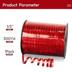 500 Yards Balloon Glitter Curling Ribbon, 1/5″ 1/5″ X 500 Yards Glitter Red