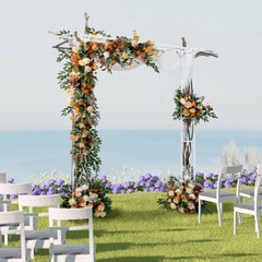 2M Heavy Duty Metal Wedding Rose Arch Garden Arbor for Climbing Plant Backyard
