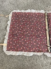 VTG Floral Lace Fabric Photo Album 3 Ring Binder Padded Cover Cottagecore