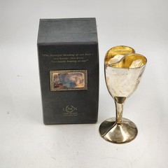 Lenox Silver Heart Goblet Pair Kirk Stieff Wedding Promises Bride Groom w Box