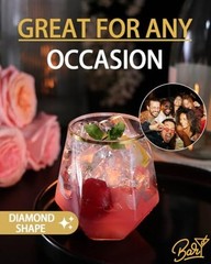 40 Pcak Plastic Stemless Wine cocktail Whiskey Champagne Gold Rim-40 Pack