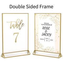 6Pack 5 x 7 Clear Acrylic Wedding Table Number Holder Stands 5×7″ Vertical