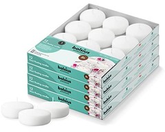 White Floating Candles – 48 Count Unscented – Premium European 3 Inch 4 Pack