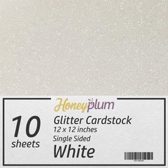 White Glitter Cardstock – 10 Sheets Premium Glitter Paper – 12″ x 12″ Heavywe…