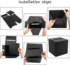 Black Card Box Wedding Party Card Box Gift Boxes Collection Receiving Box Holder