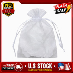 50PCS 6×9 White Organza Gift Bags Drawstring Sheer Mesh Jewelry Wedding Favor
