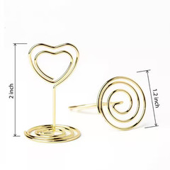1.2 In. X 2 In. Gold Heart Nickel Place Card Holder Ser of 200 Pcs Table Sign Pi