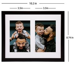 Picture Frames 8×10 Black Display 4×6 Double Mat Photos Frame Horizontal and …