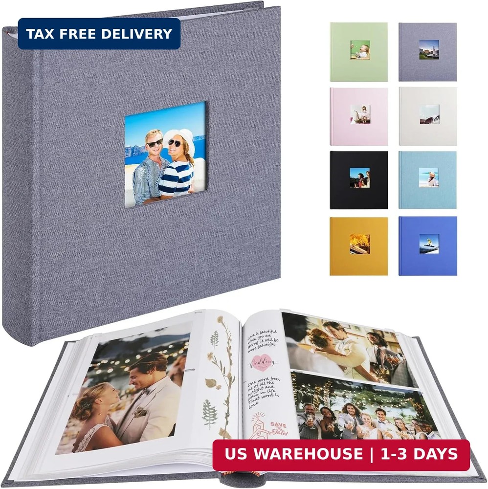 1DOT2 Photo Album with Writing Space 50 Pages 4×6 Photos Hold 200 or 5×7 Picture