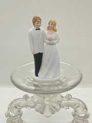 Porcelain Bride & Groom Cake Topper – Figurine Wedding, Engagement Party Decor #