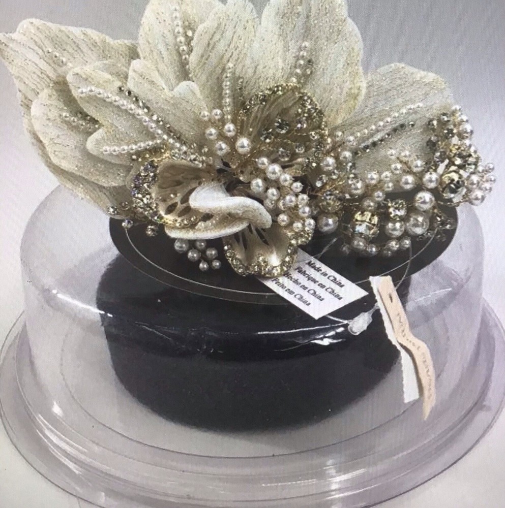 NEW $189 David’s Bridal Flowers Pearls Crystals Elegant Clip In Hair Headpiece