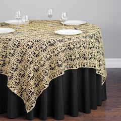 54″ X 54″ CHEMICAL LACE TABLE OVERLAY SQUARE TABLECLOTH SEQUIN COVER EVENT USA