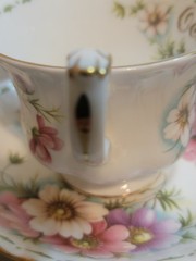 Royal Albert October Cosmos Teacup and Saucer: 1970 England Bone China-Mint