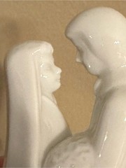 Vintage White Porcelain Bride & Groom Wedding Cake Topper Figurine Keepsake