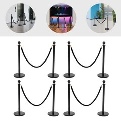 Crowd Control Barriers, Stanchion Posts with Ball Top – Durable Steel Set