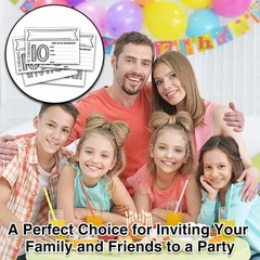 10th Birthday Invitations, 25 Double-Sided Invitation Cards with 25 Envelopes…
