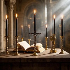 12-Pack Black Taper Candles, 10 Inch Unscented Dripless Candlesticks,